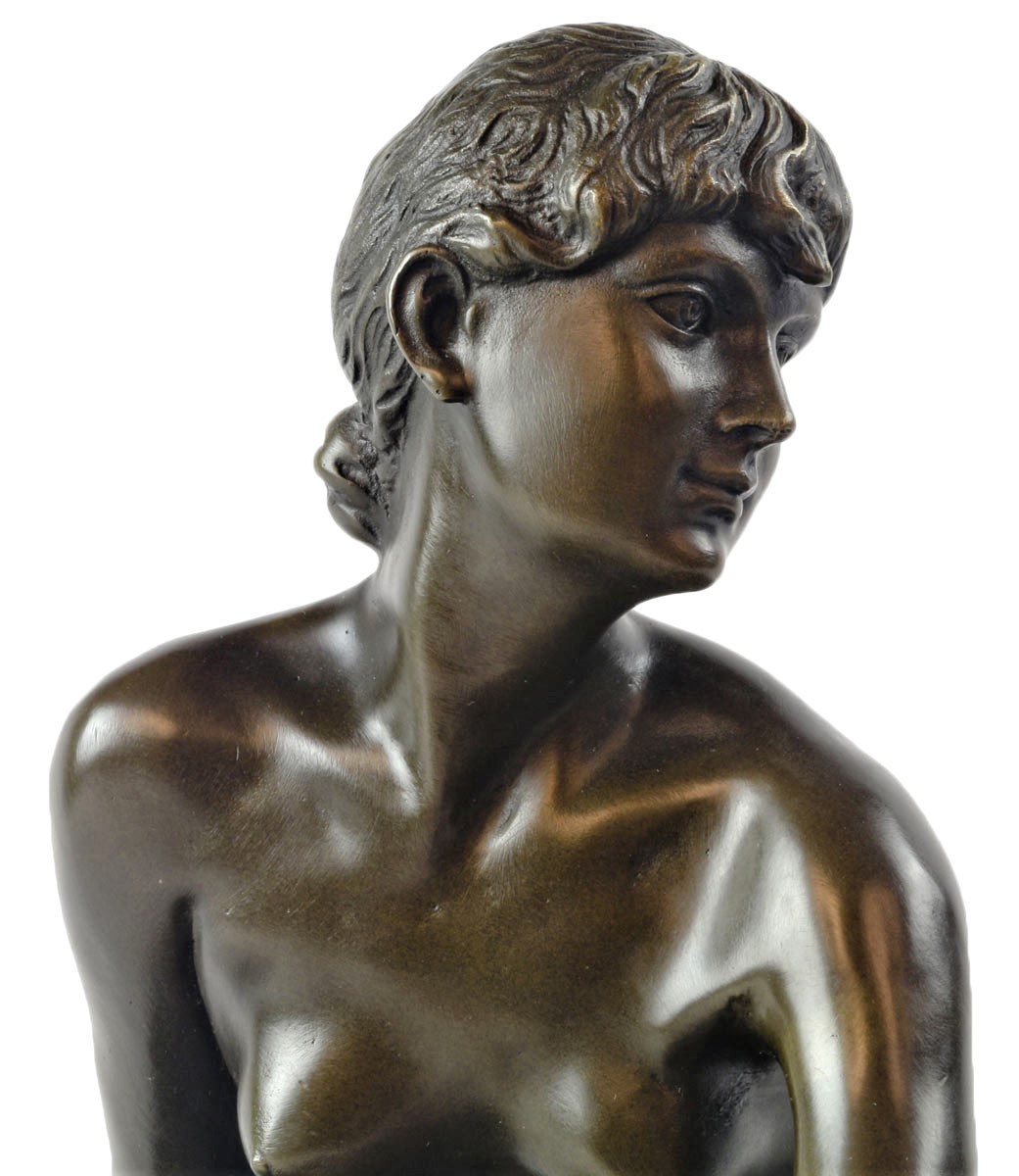 Dancing Lady Hot Cast Bronze Sculpture On Marble Base