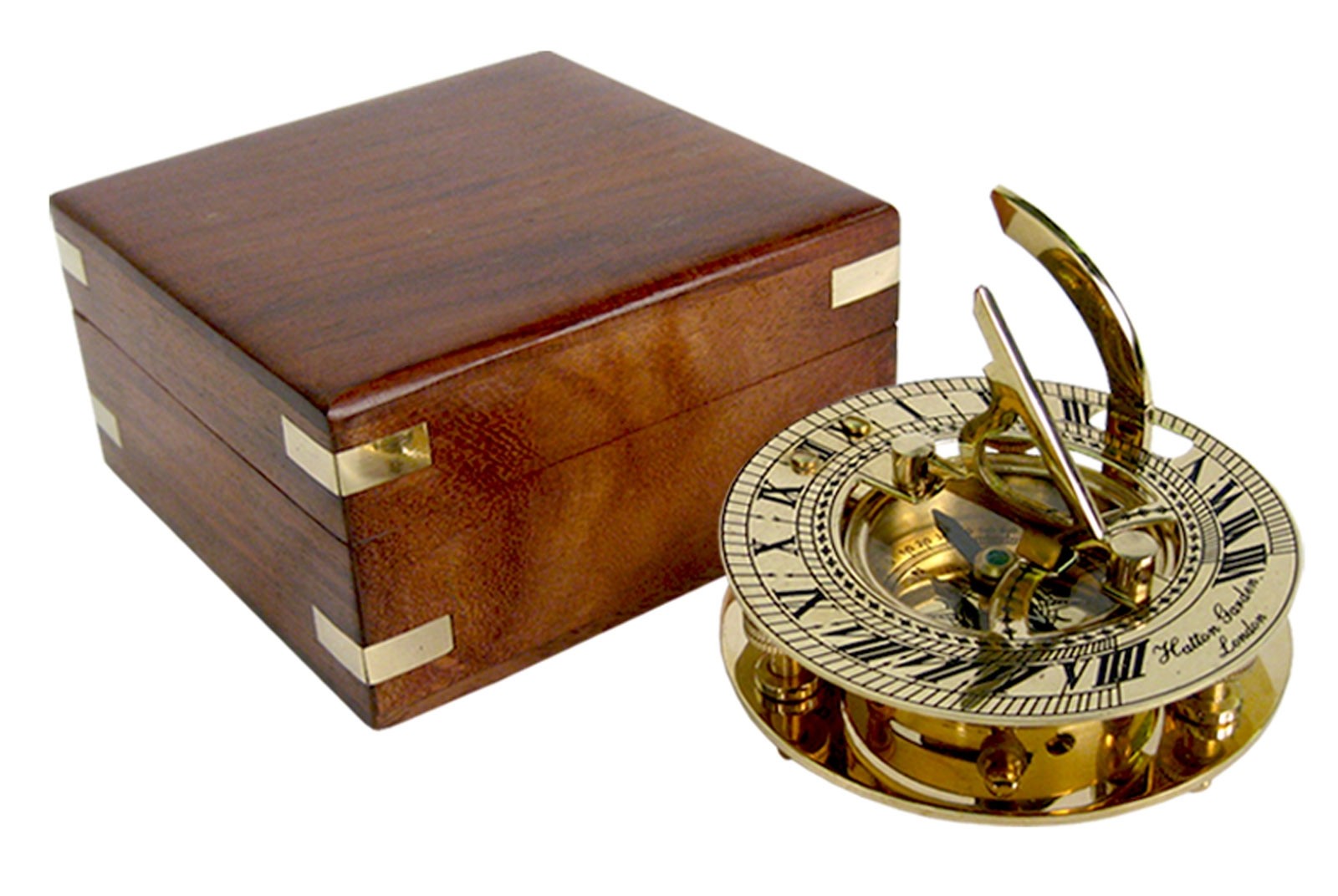 Sundial Compass with Sheesham Display Box 10.4cm