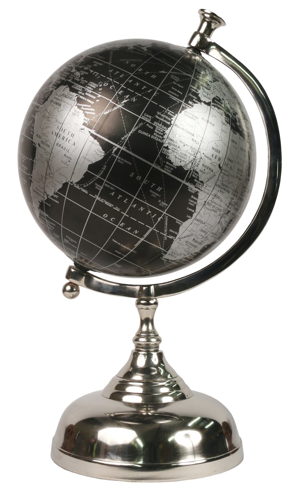 World Globe on Aluminium Stand Dia 19cm