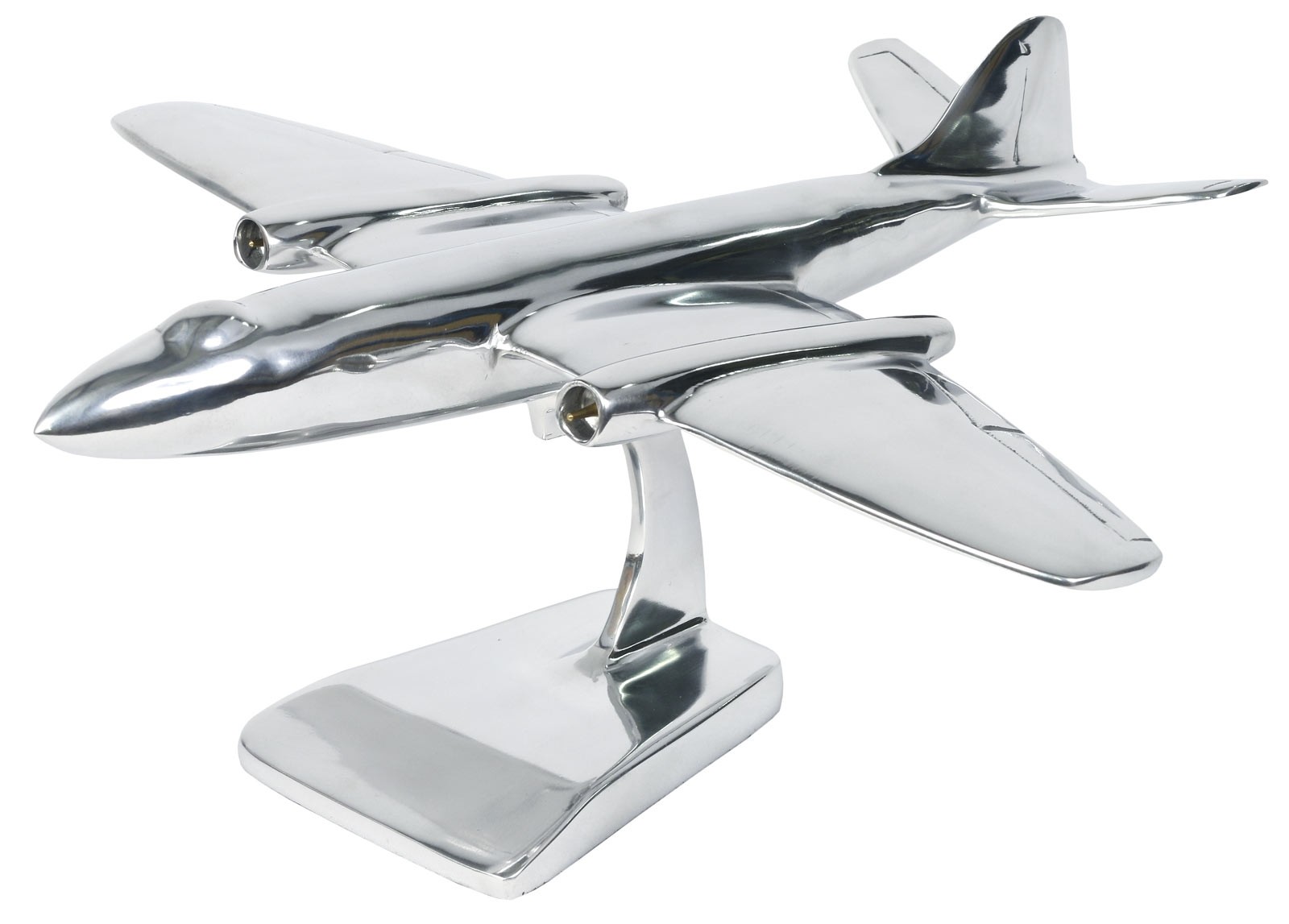 Aluminium Canberra Aeroplane Wing Span 39cm - Nickel Finish