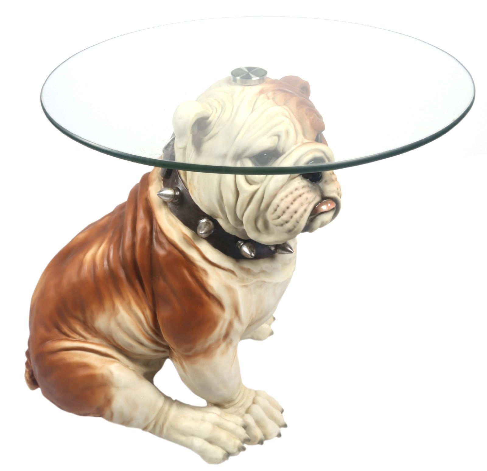 British Bulldog Glass Top Table 