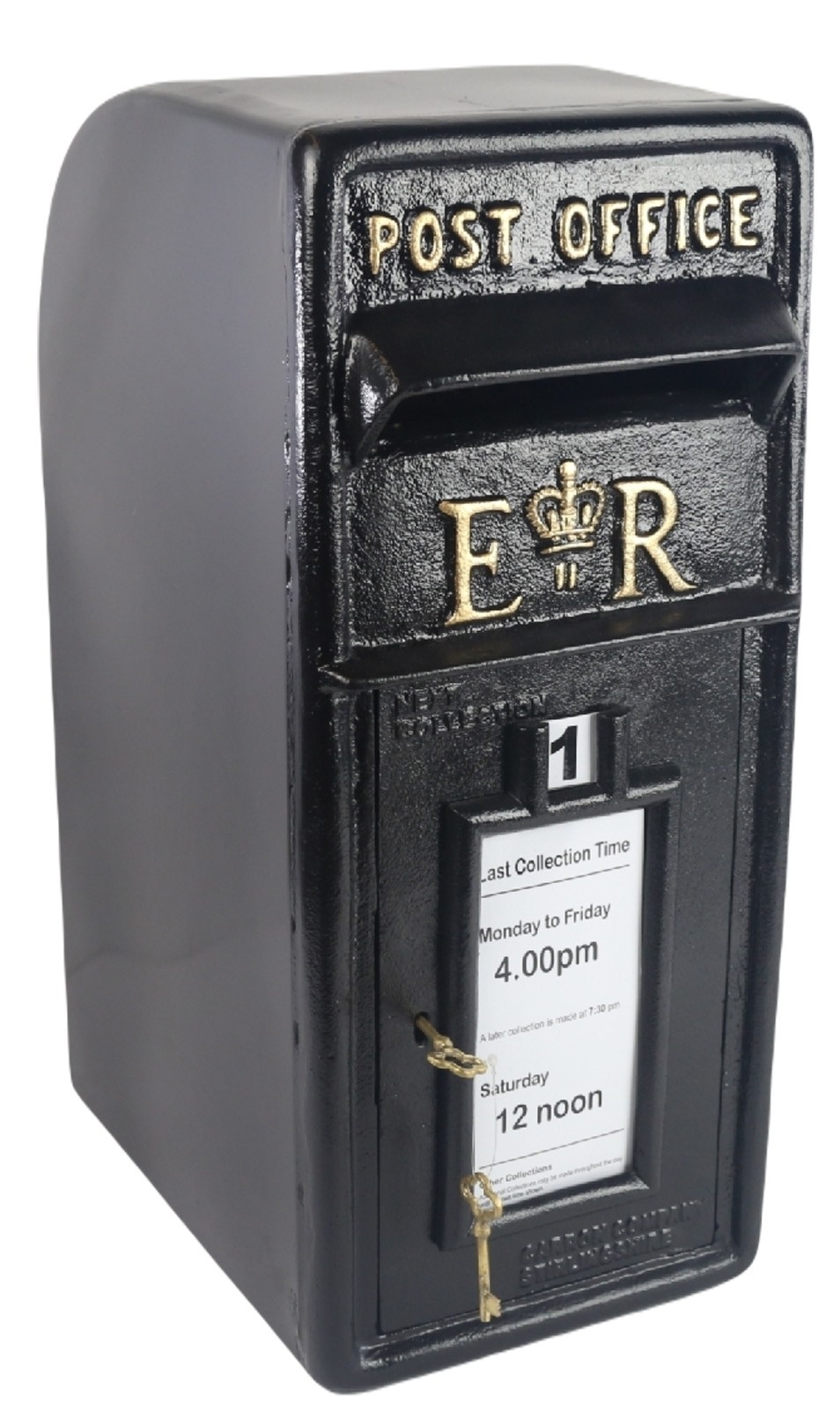 ER Royal Mail Post Box Black (With 1Mt Stand) 60cm