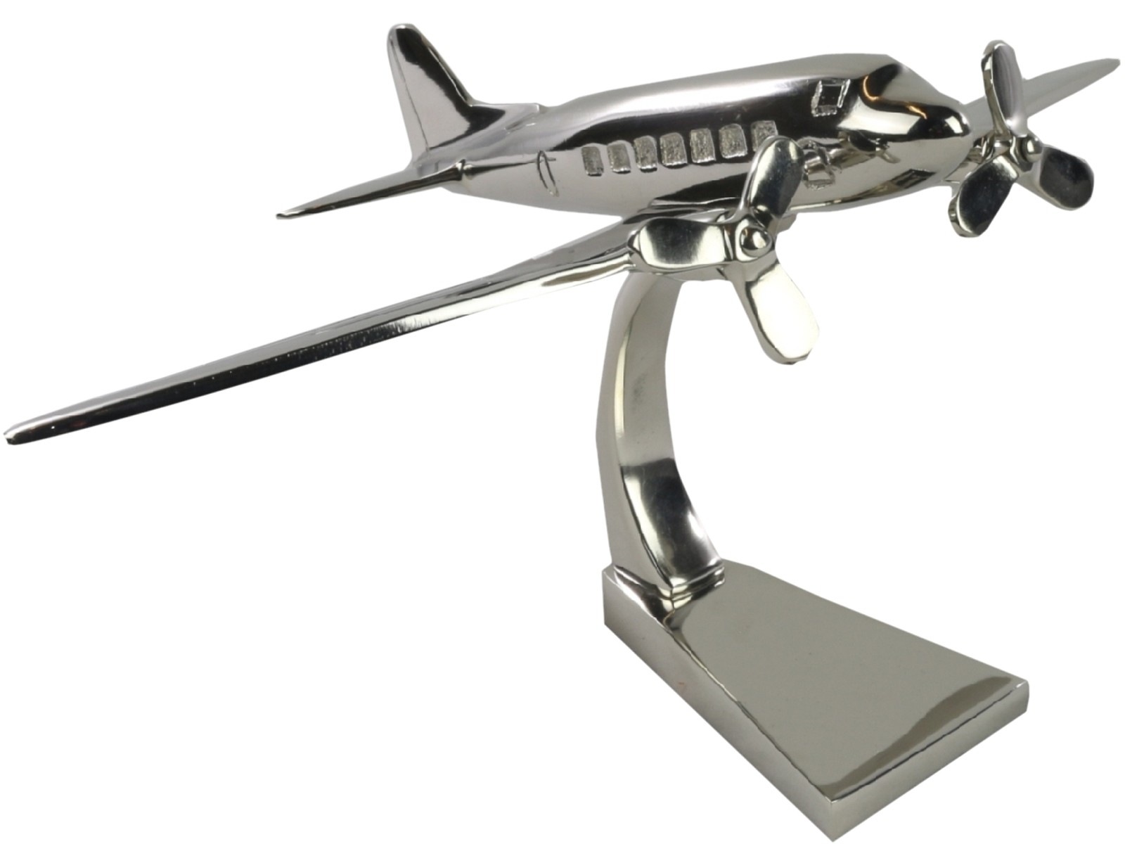 Dakota Plane Model Extra-Large Nickel Plated Aluminium - 60cm