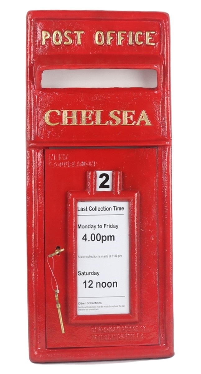 Chelsea Post Box Red (FRONT ONLY) - Wall Mount 60cm
