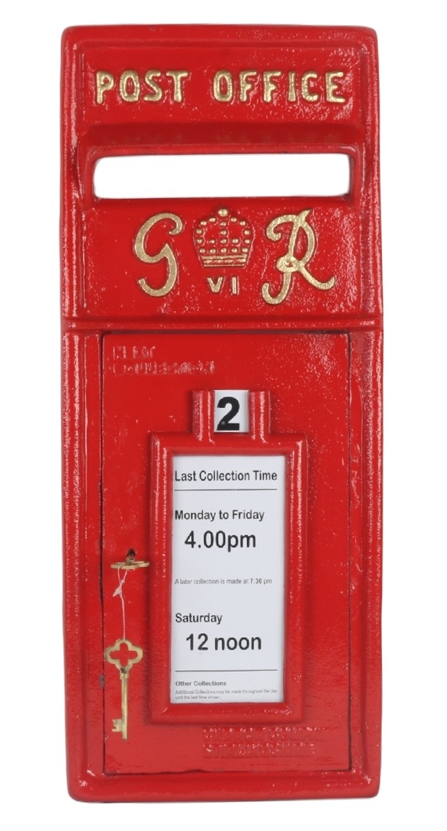 GR Post Box Red (FRONT ONLY) - Wall Mount 60cm