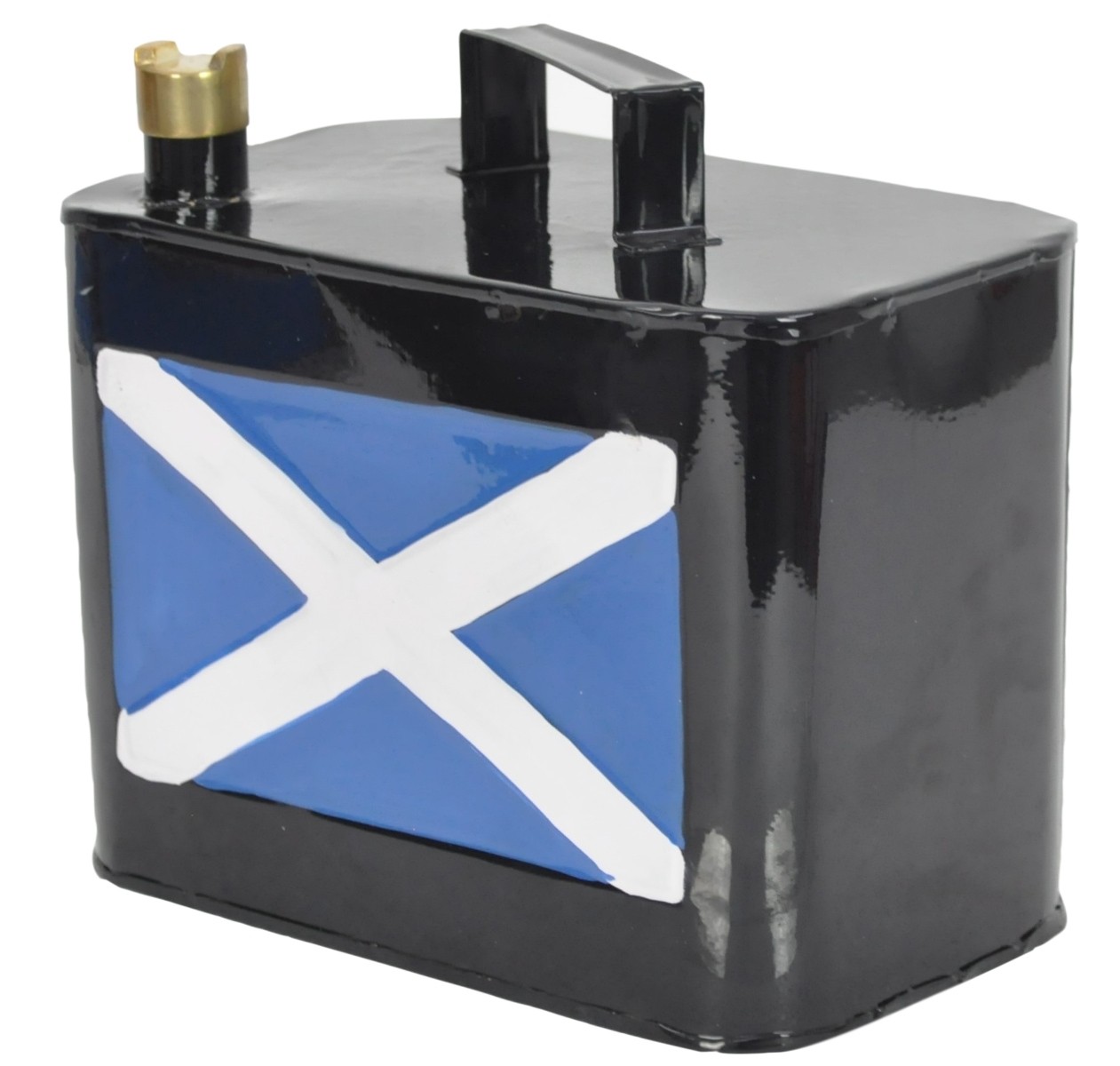 St Andrews Cross Scotland Flag Small Black Oil Can 26cm