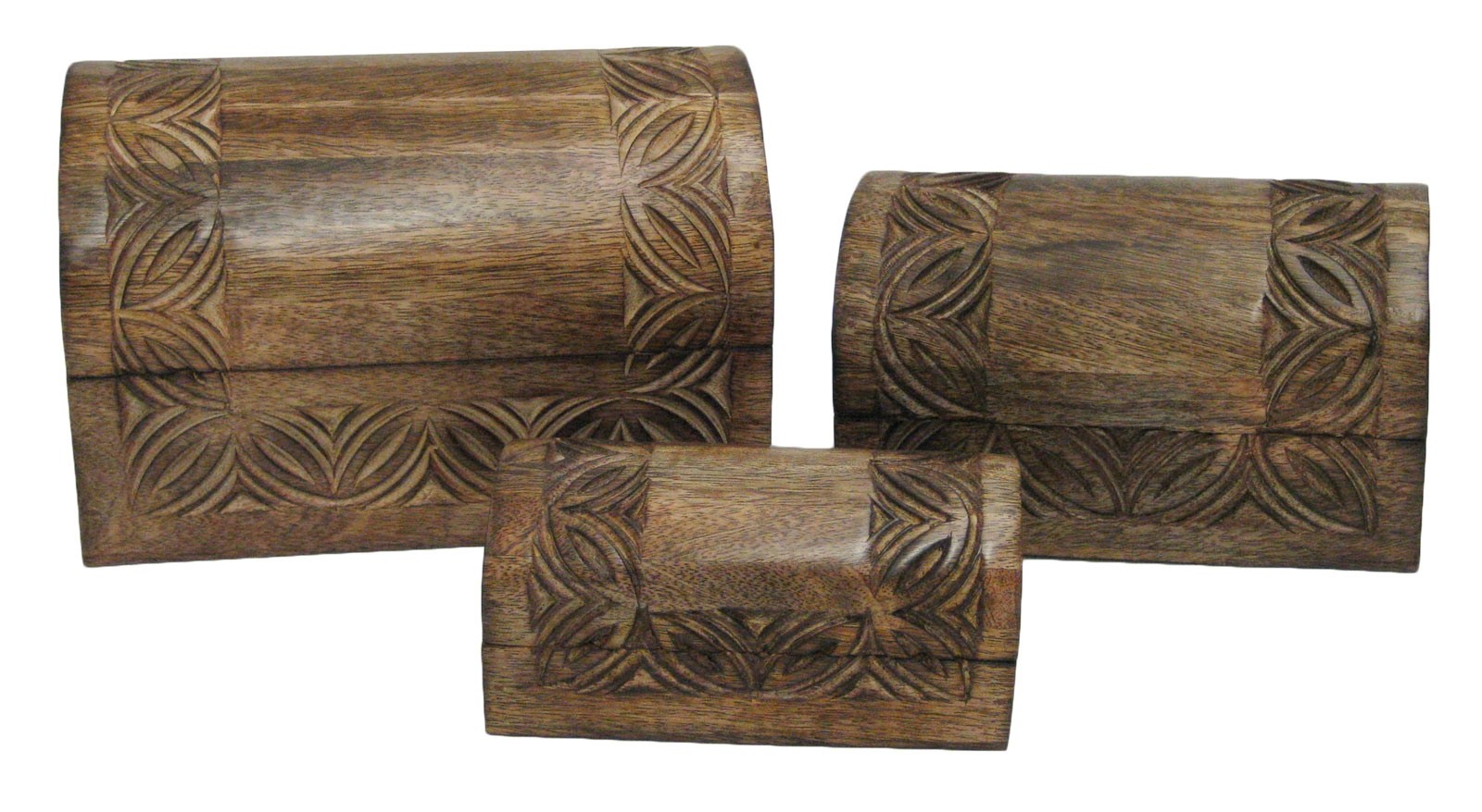 Mango Wood Celtic Domed Boxes - Set/3