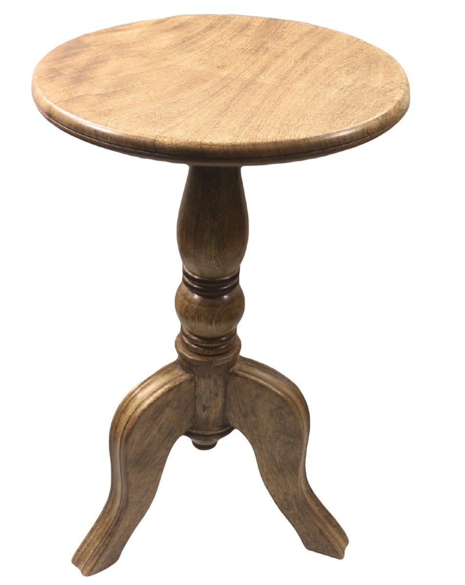 Mango Wood Round Wine Side Table - 56cm