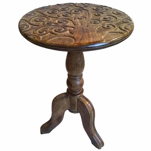 Mango Wood Wine Table Tree Of Life Design