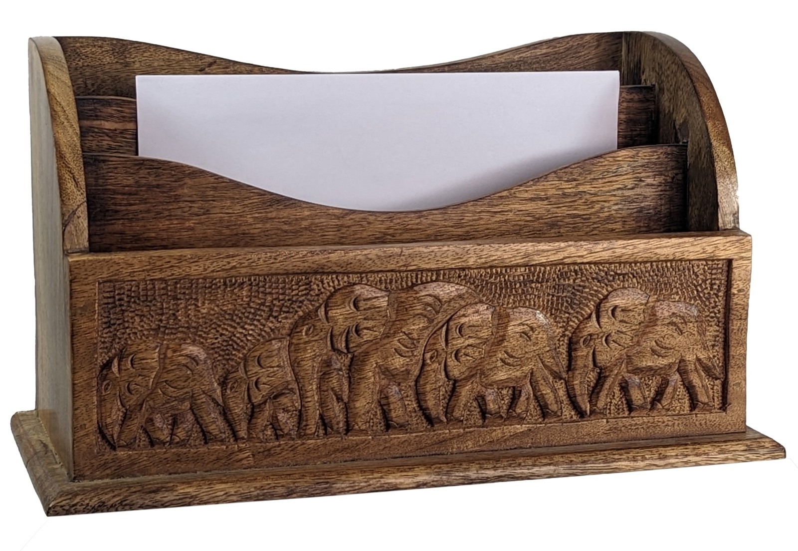 Mango Wood Elephant Letter Rack 33.3cm