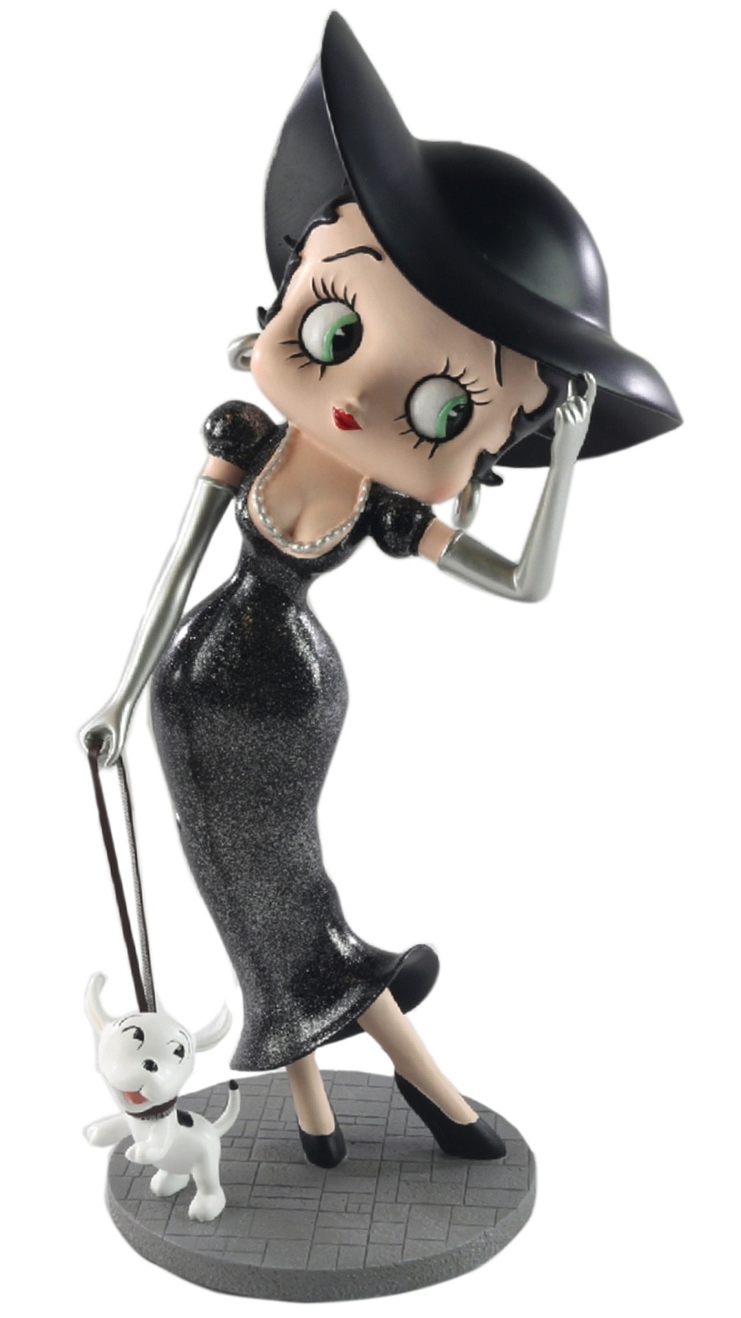 Betty Boop Walking Pudgy (Black Glitter Dress) 34cm