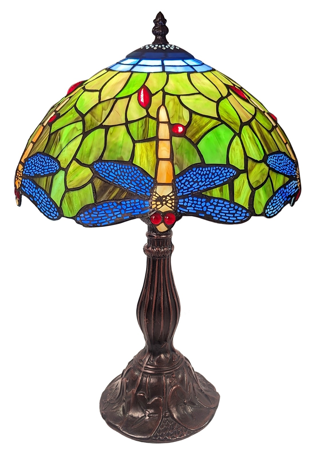 Dragonfly Tiffany Table Lamp 46cm (Medium) + Free Incandescent Bulb