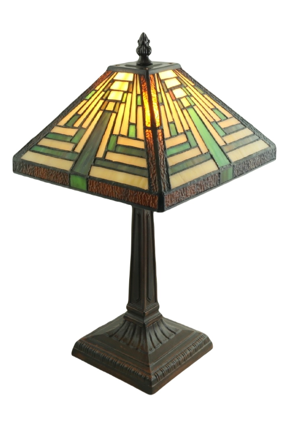Pyramid Deco Tiffany Table Lamp - 38cm