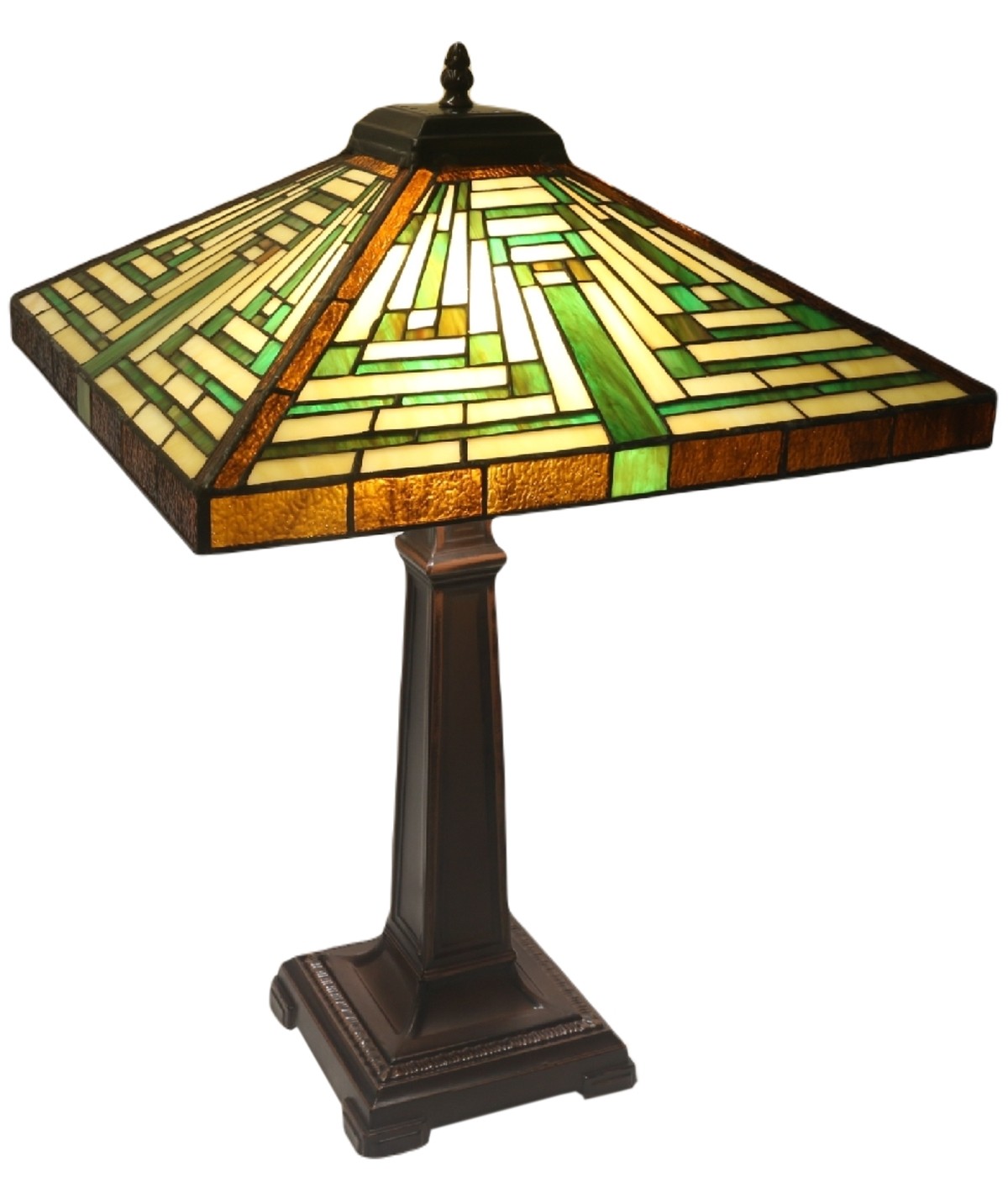 Pyramid Deco Style Tiffany Table Lamp - 62cm