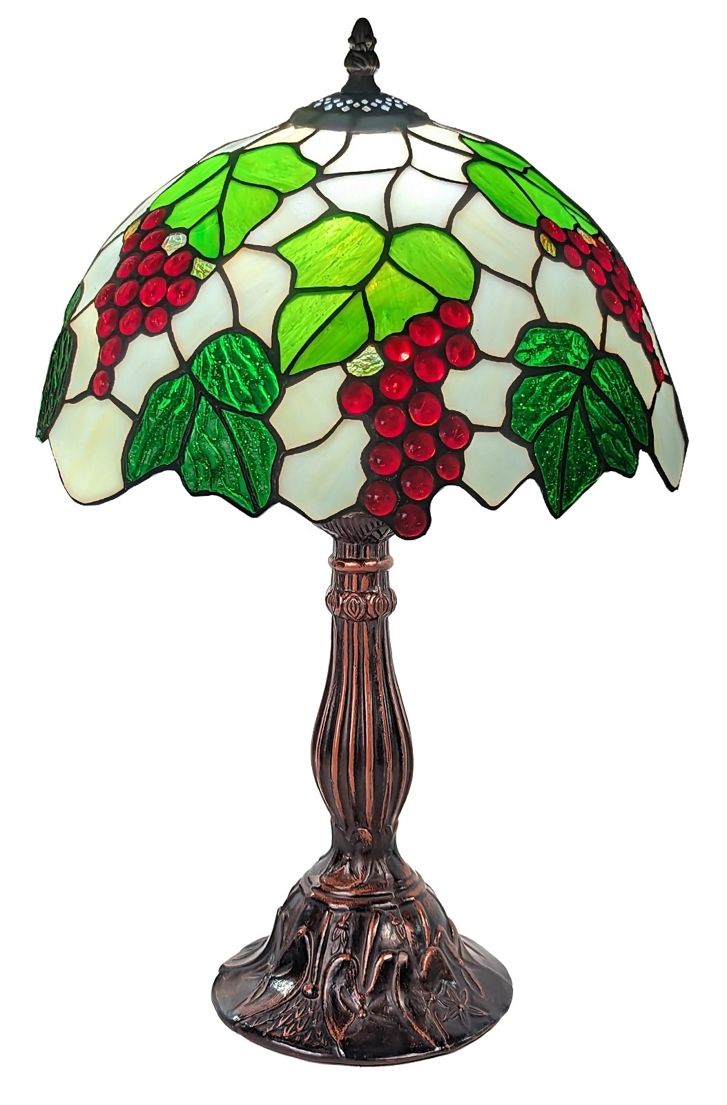 Grape Tiffany Table Lamp (Medium) 46cm + Free Incandescent Bulb