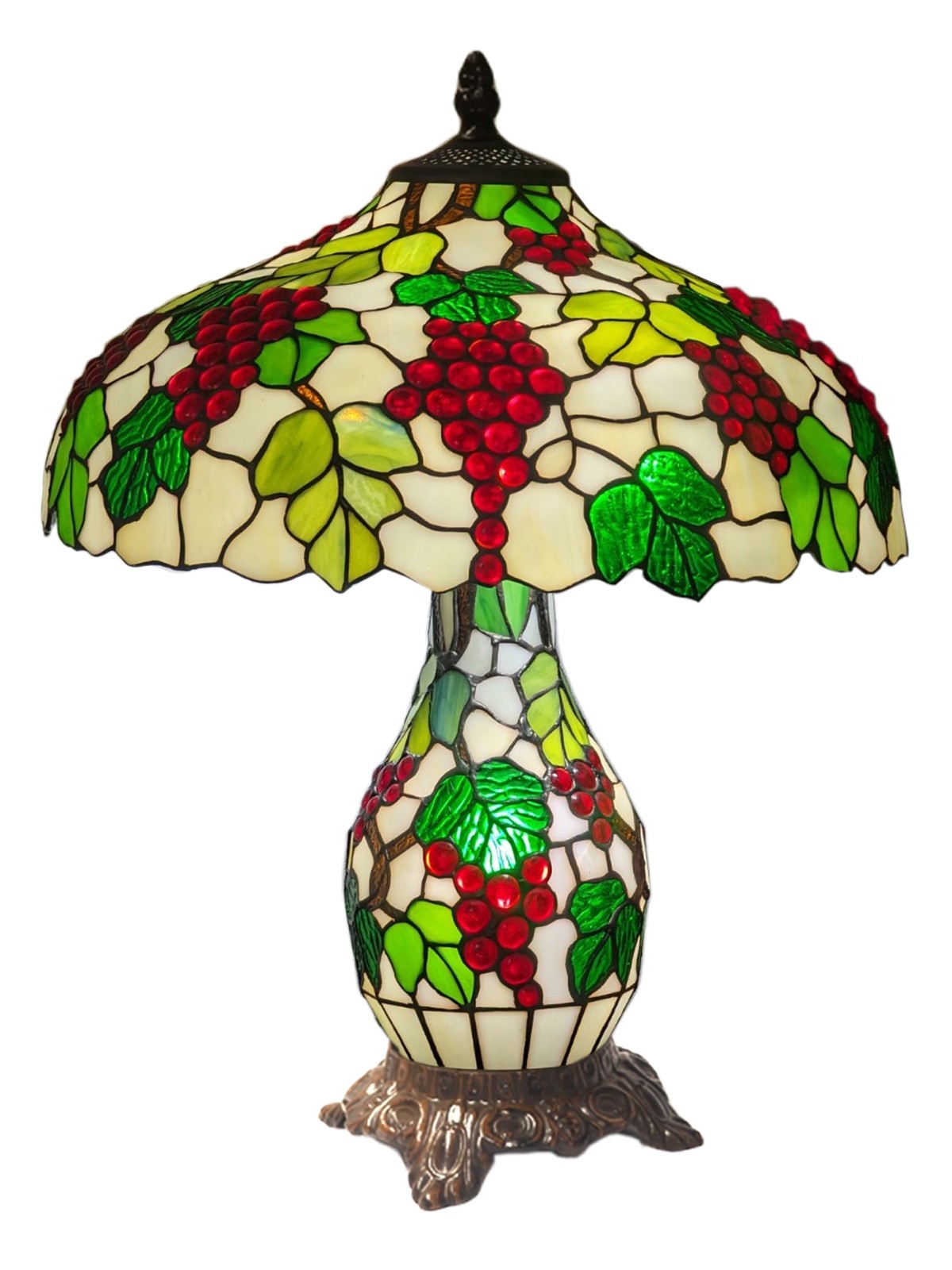 Grape Tiffany Umbrella Table Lamp 55cm + Free Incandescent Bulb