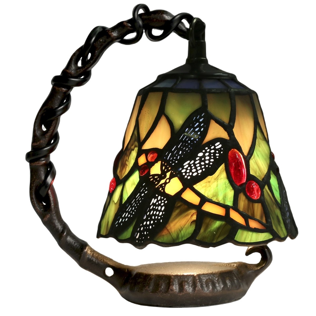 Dragonfly Hanging Shade Design Tiffany Table Lamp 18cm + Free Bulb