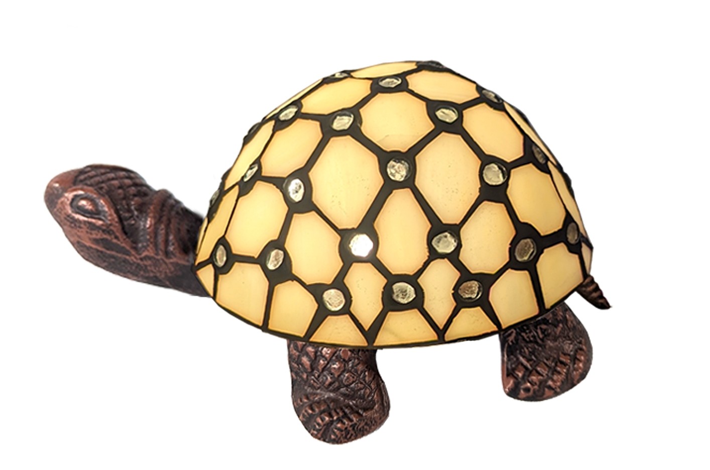 Turtle Lamp Cream Jewelled 22cm + Free Incandescent Bulb