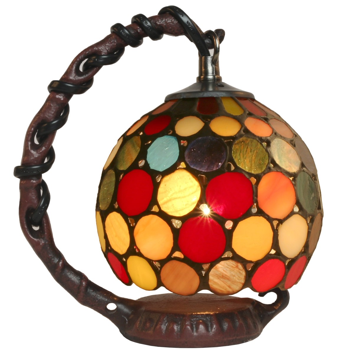 Tiffany Style Spot Hanging Shade Table Lamp 19cm + Free Bulb