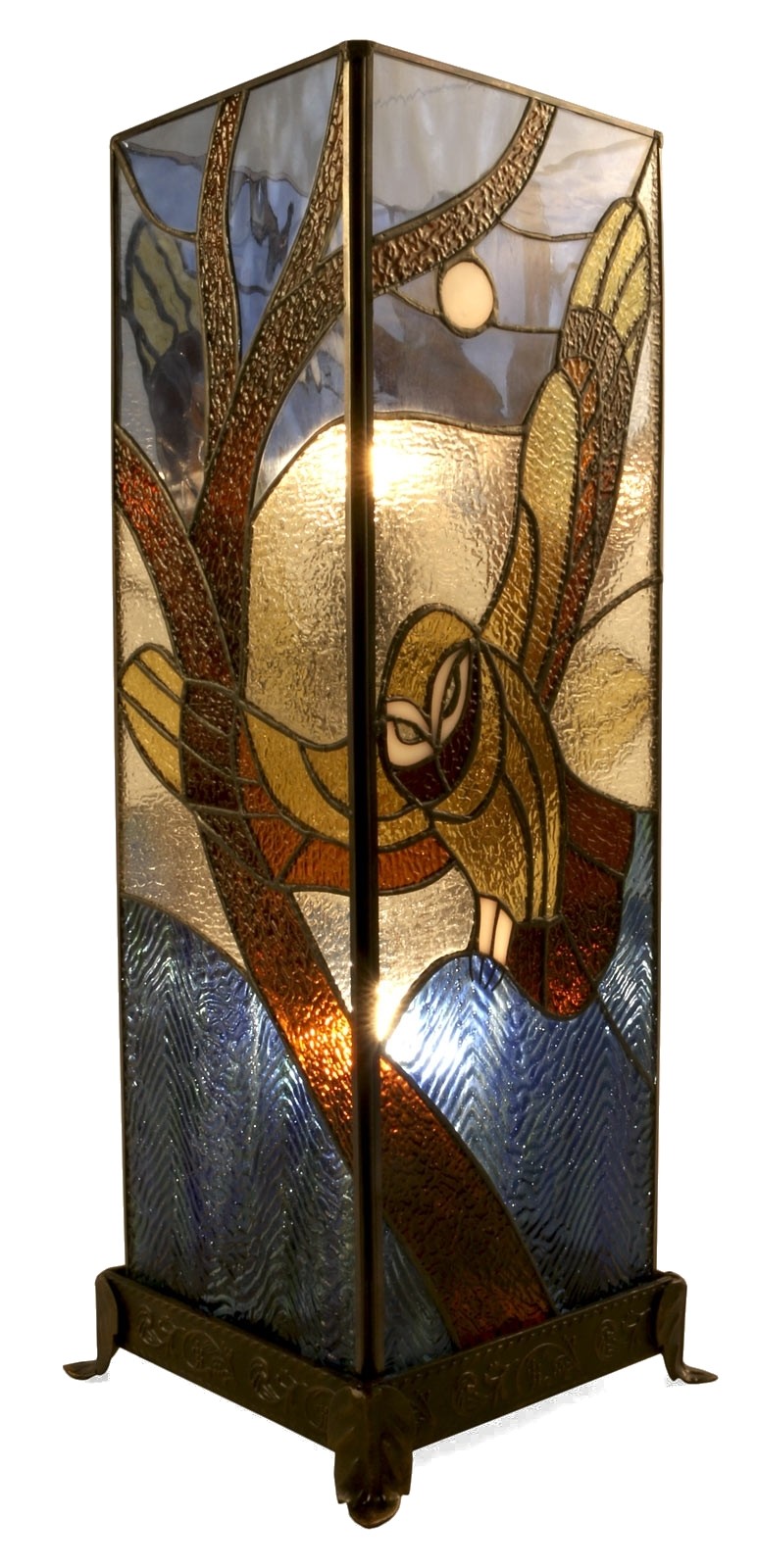 Flying Owl Square Tiffany Style Lamp + Square Tiffany Lamps | Tiffany Lamp