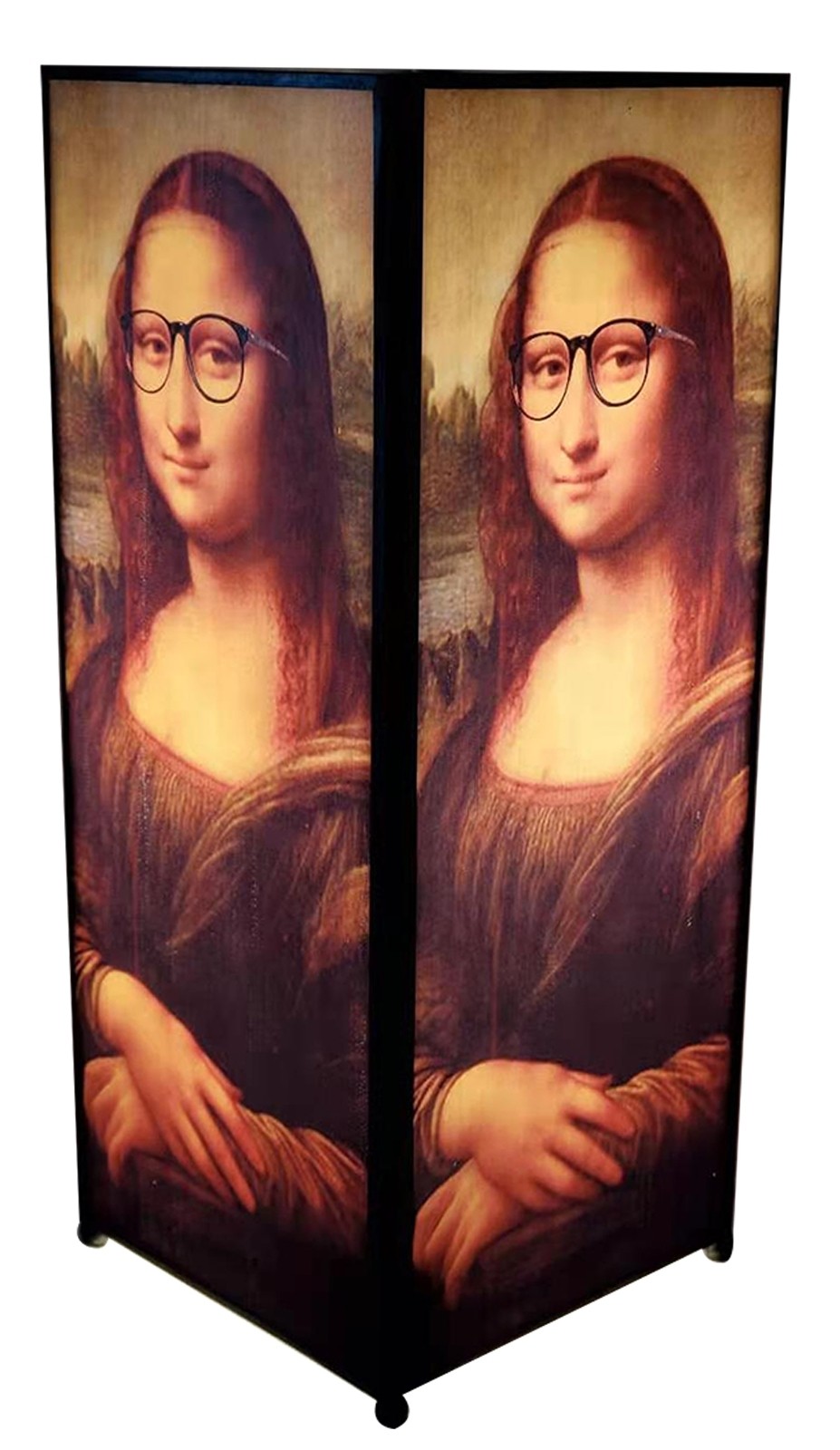 Mona Lisa Square Lamp Screen Printed - 27cm + Free Bulbs