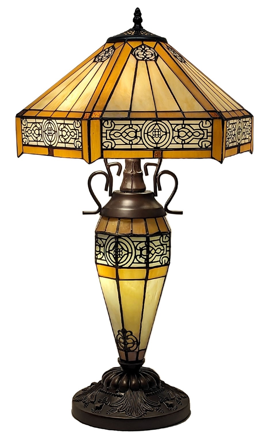 Double Lamp With Resin Base 56cm Medium - Art Deco Design + Free Bulbs