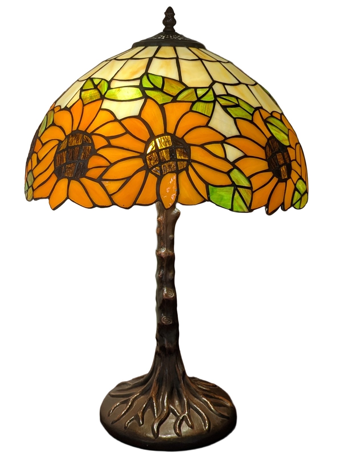 Large Tiffany Lamp - Sunflower Design 2 - 58cm + Free Bulb