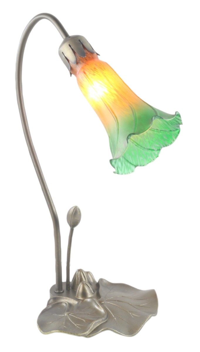 Single Lily Lamp - Amber/Green - 40cm + Free Bulb