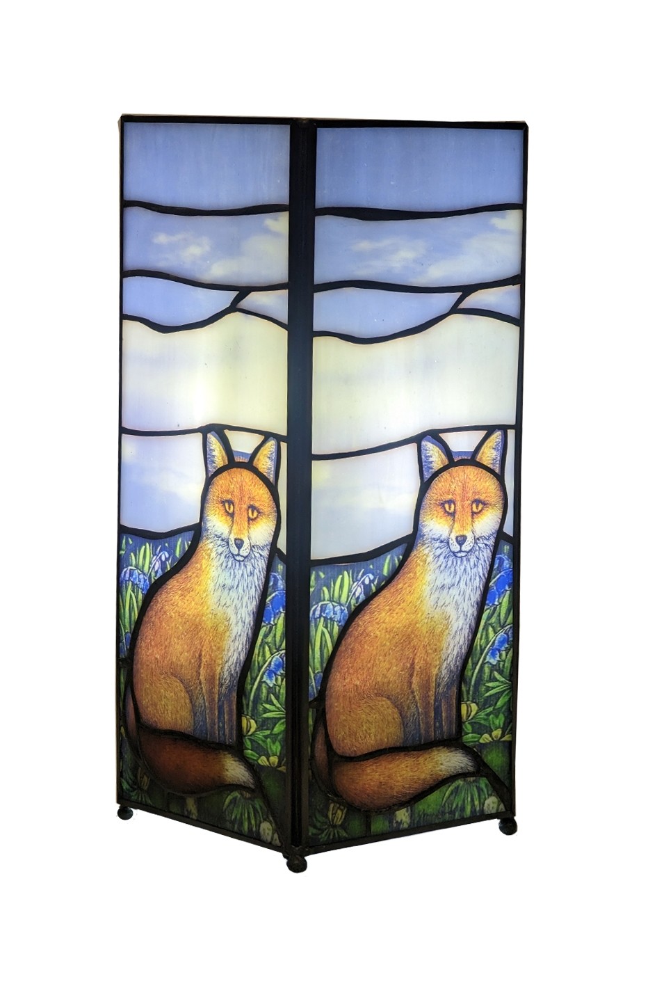 Fox Design Square Tiffany Table Lamp  27cm + Free Bulb