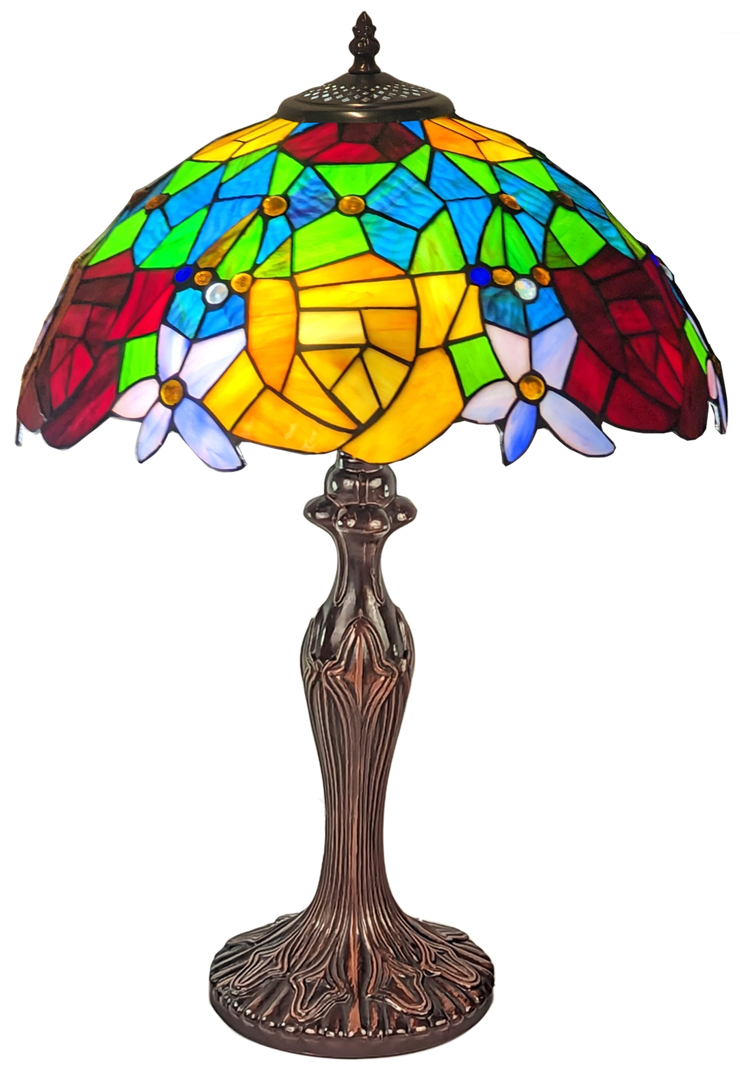 Rose Snowdrop Tiffany Lamp 59cm (Large) + Free Incandescent Bulb