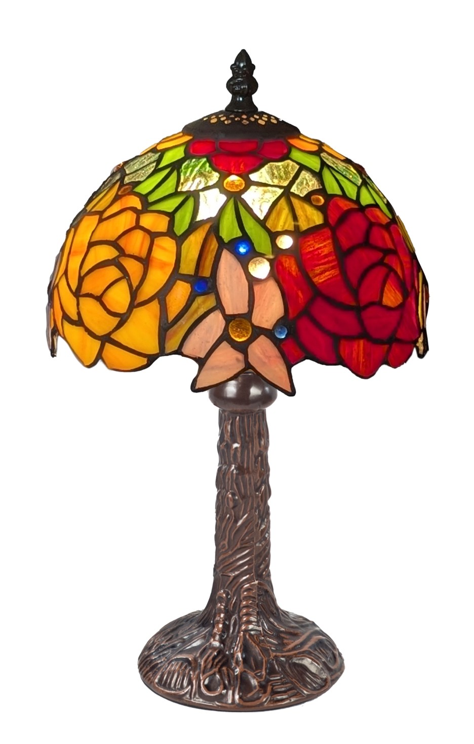 Rose & Snowdrop Tiffany Lamp 34cm (Small) + Free  Bulb