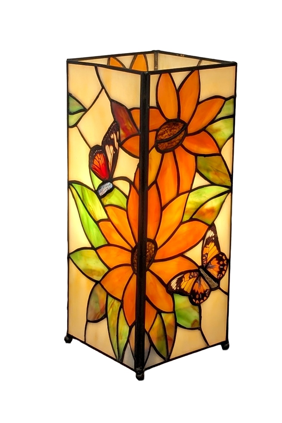 Sunflower and Butterfly Square Lamp 27cm + Free Bulb