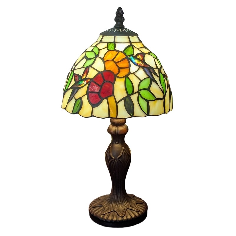 Humming Bird Tiffany Lamp (Small) 34cm With 20cm Shade Dia. + Free Bulb