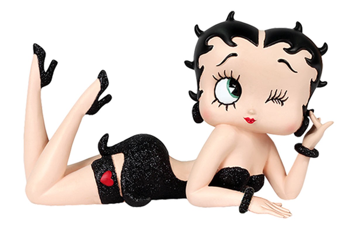 Betty Boop Lying Down (Black Glitter Dress) 20.5cm