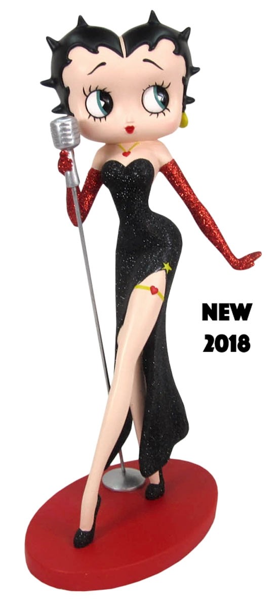 Betty Boop Classic Singer Black Glitter Dress Red Glitter