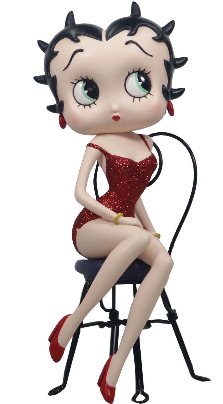 Betty Boop On Chair Red Glitter 32cm