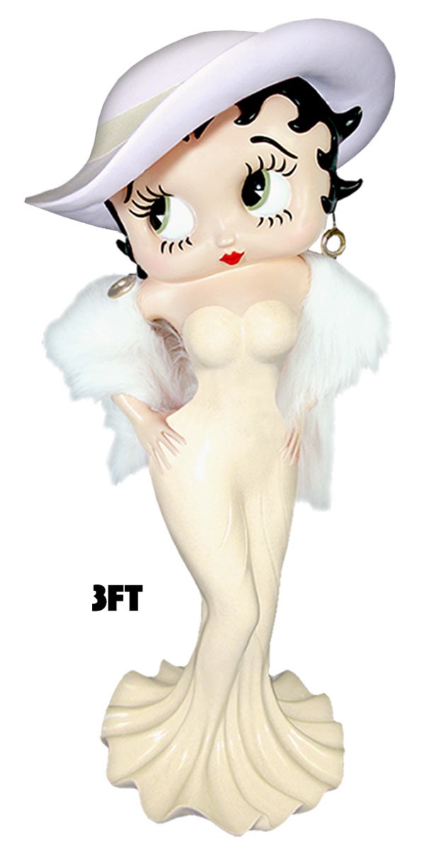 Large Betty Boop Madam Cream Glitter Dress - 3ft
