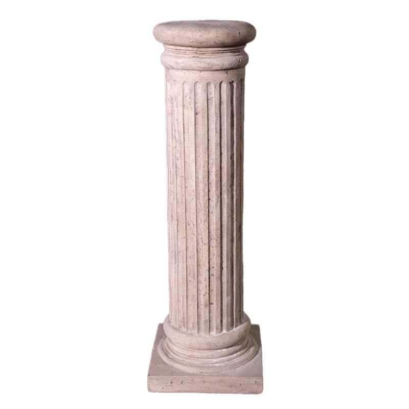 Fluted Round Pedestal / Column - Roman Stone Finish 94cm