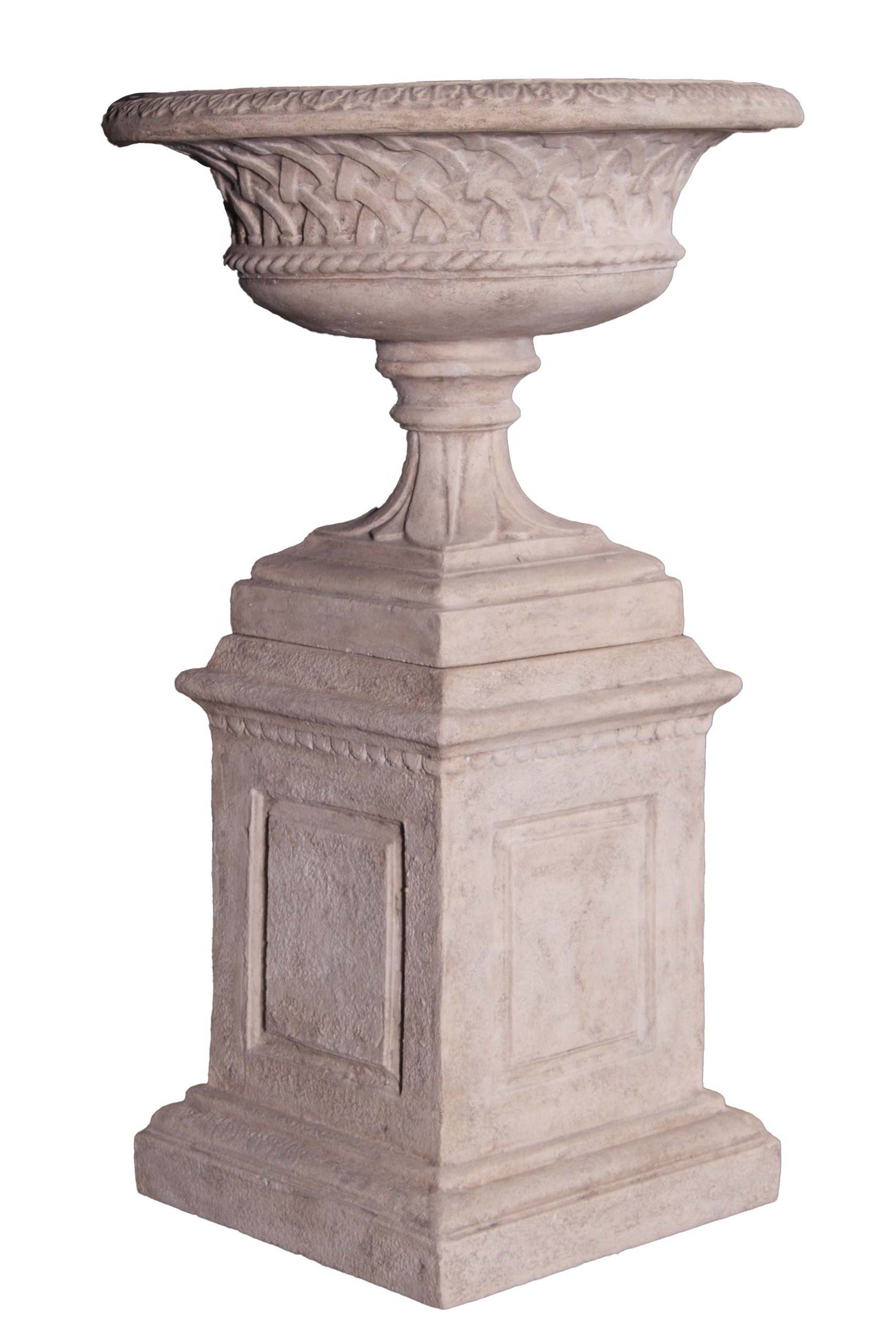Eastwell Urn on Base - Roman Stone Finish