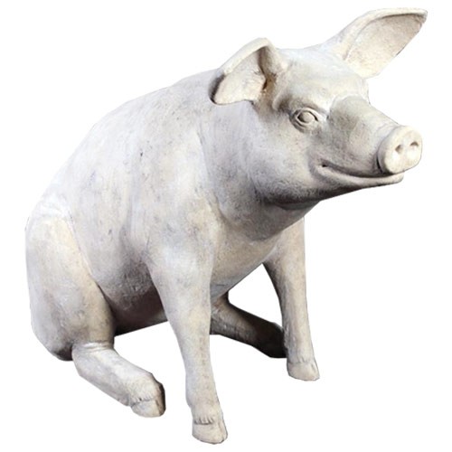 Sitting Pig Roman Stone Finish - Large