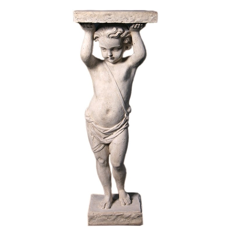 Cherub Pedestal - Roman Stone Finish 106cm