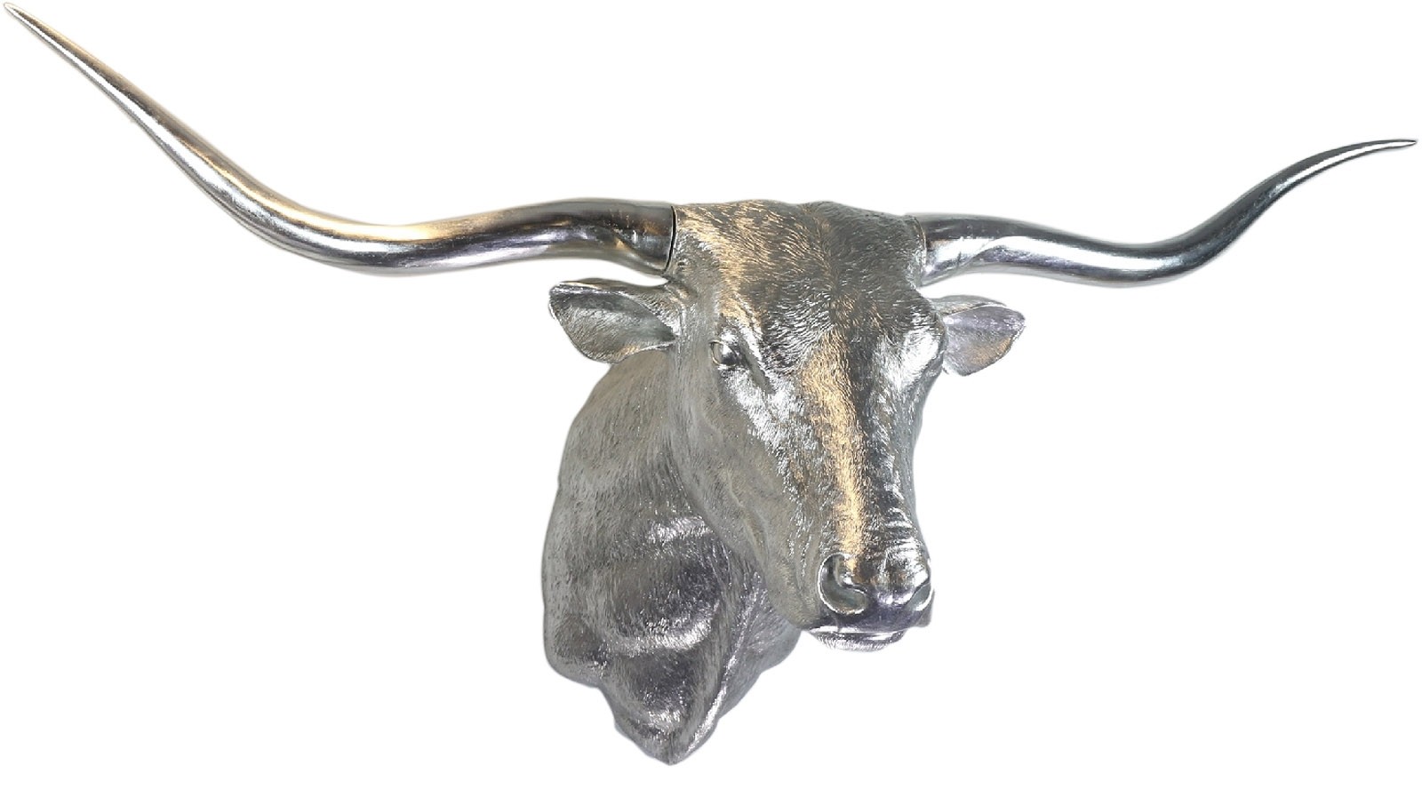 Texas Longhorn Silver Wall Decor  - 180cm