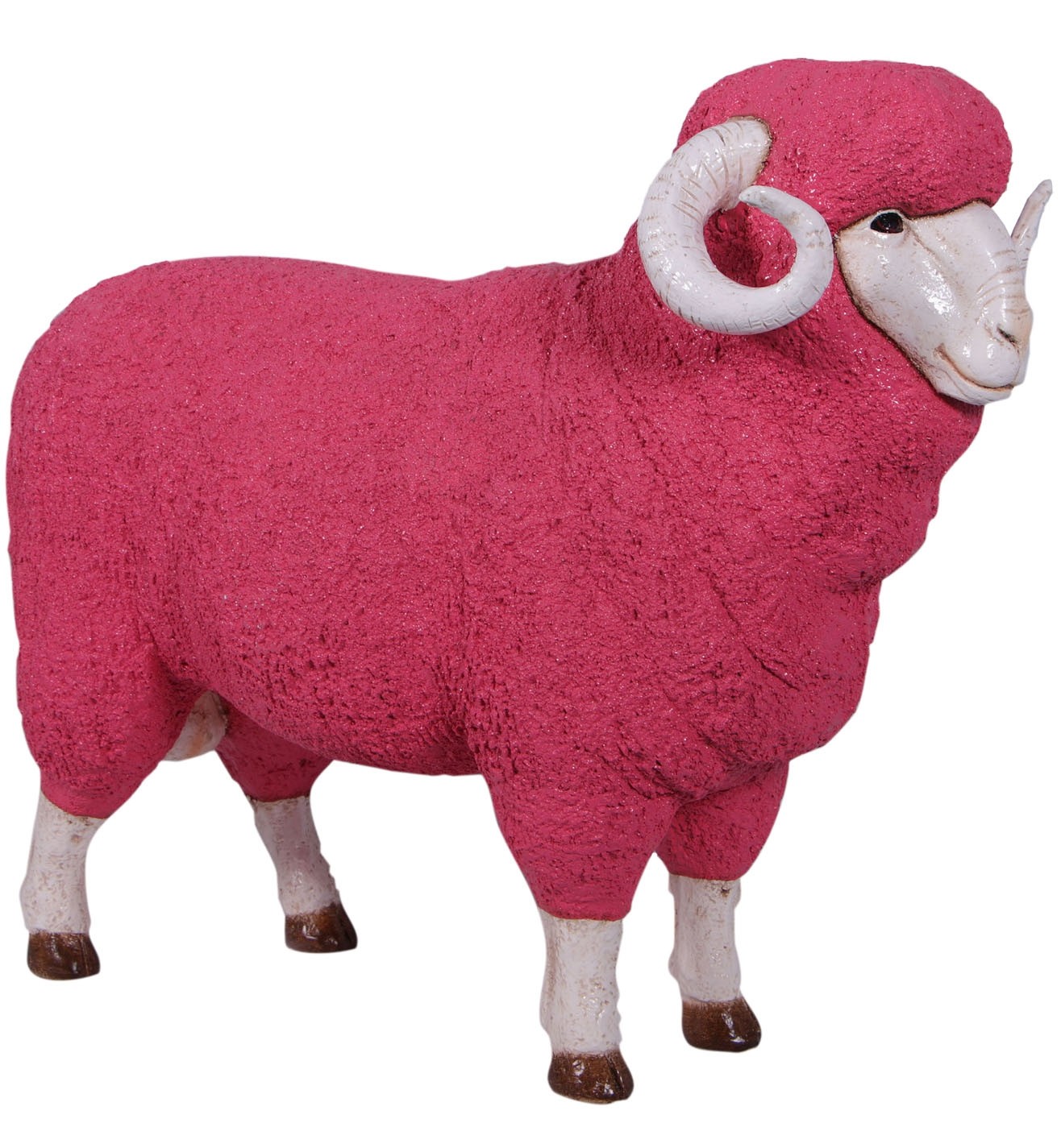 Merino Ram Resin Statue Pink 110cm