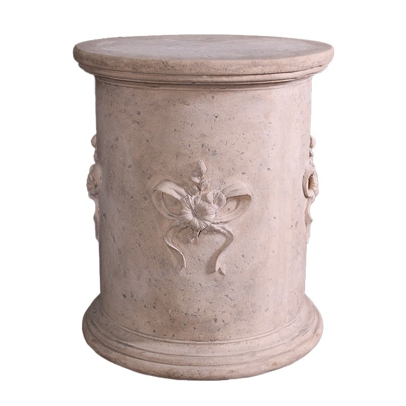 Cylindrical Base With Flowers - 70cm