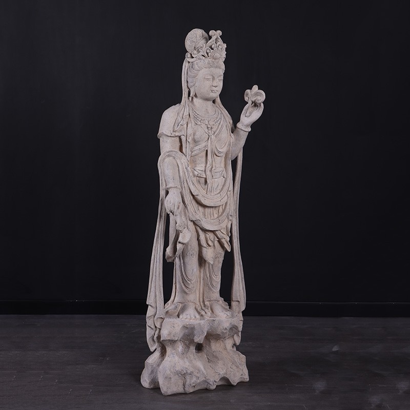 Standing Kuan Yin Roman Stone Finish - 138cm