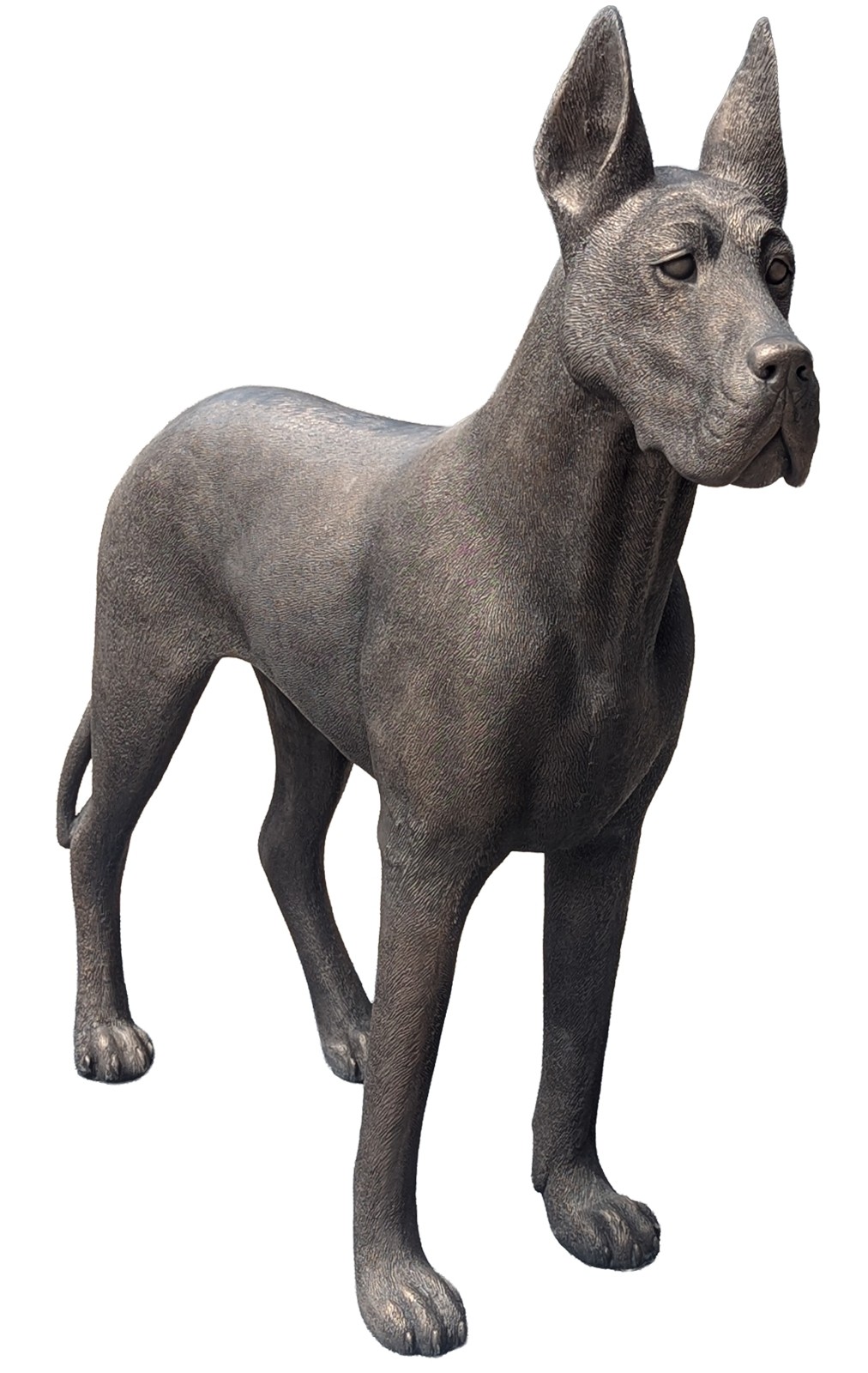 Great Dane Standing Polished Bronze Finish - 130cm