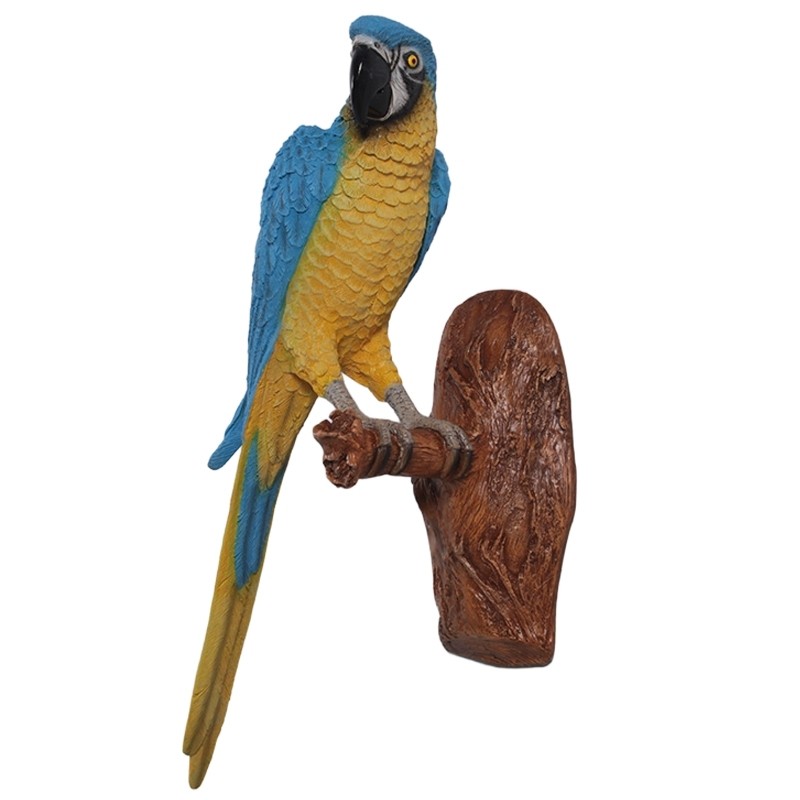 Parrot Wall Art Faux Taxidermy - Yellow and Blue - 66cm