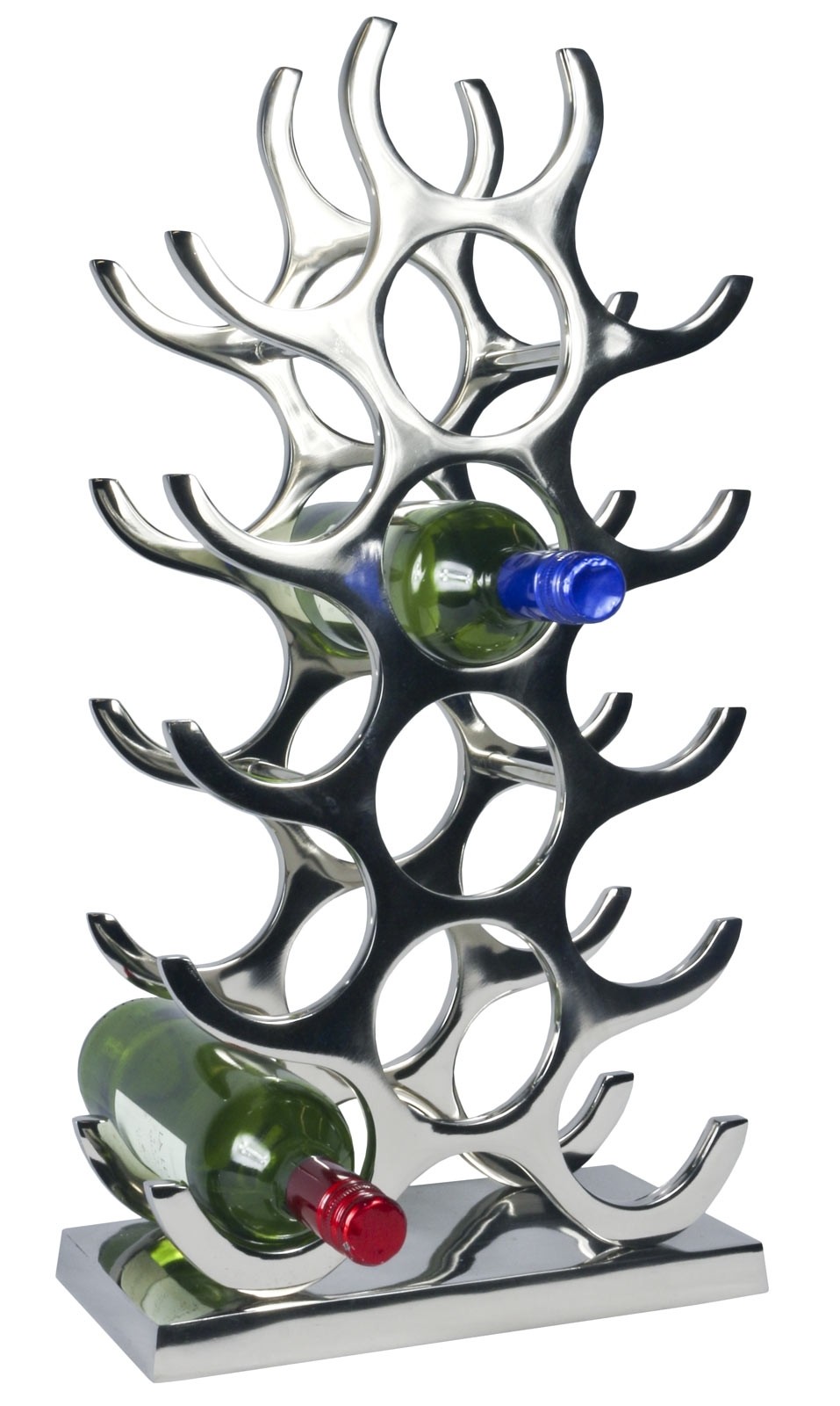 Wine Rack (15 Bottles) 55.5cm Nickel Plated Aluminium