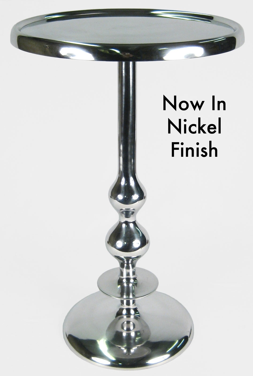 Pedestal Table D38cm - Aluminium - Nickel Finish