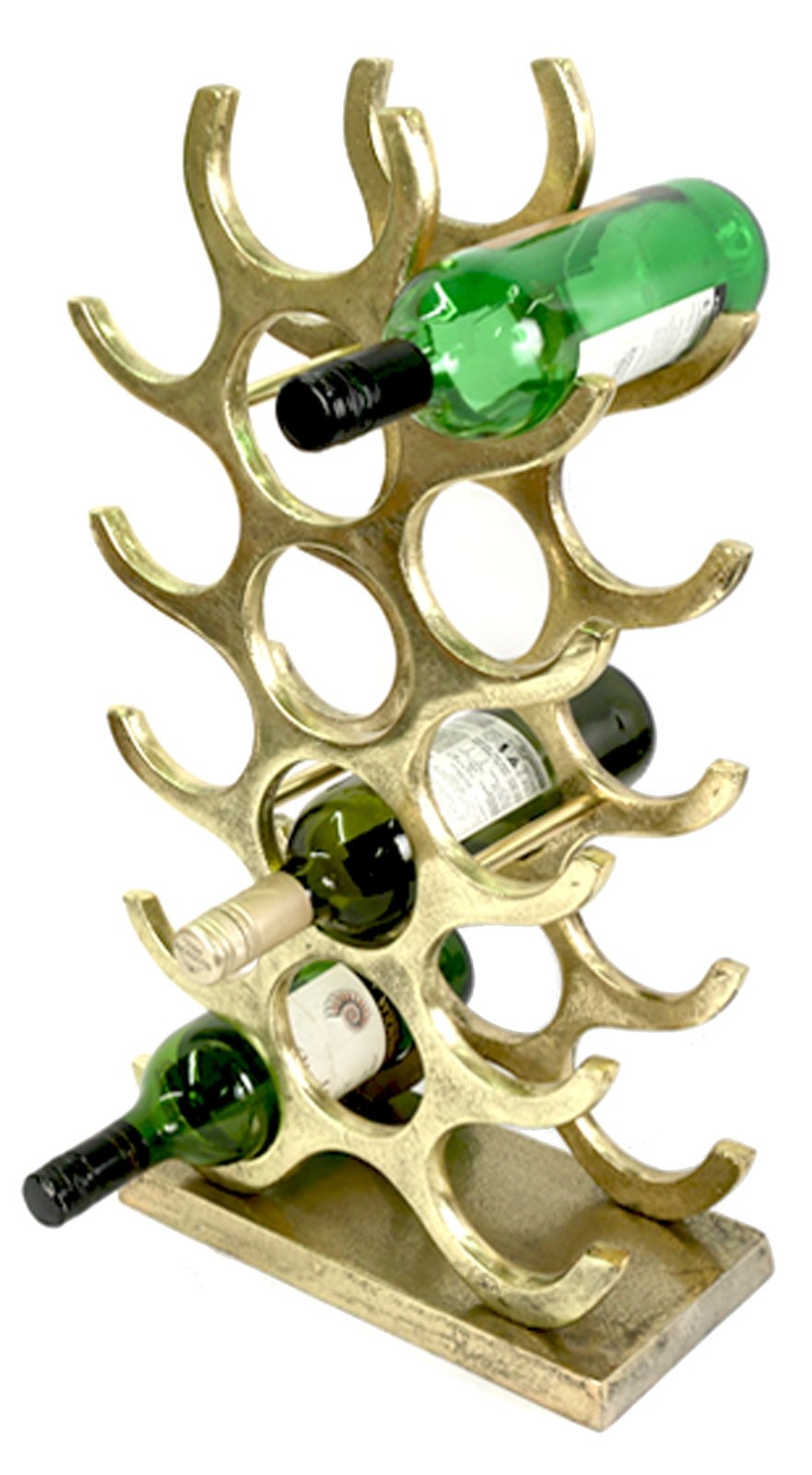 Aluminium Wine Rack Brass Industrial Finish 15 Bottles